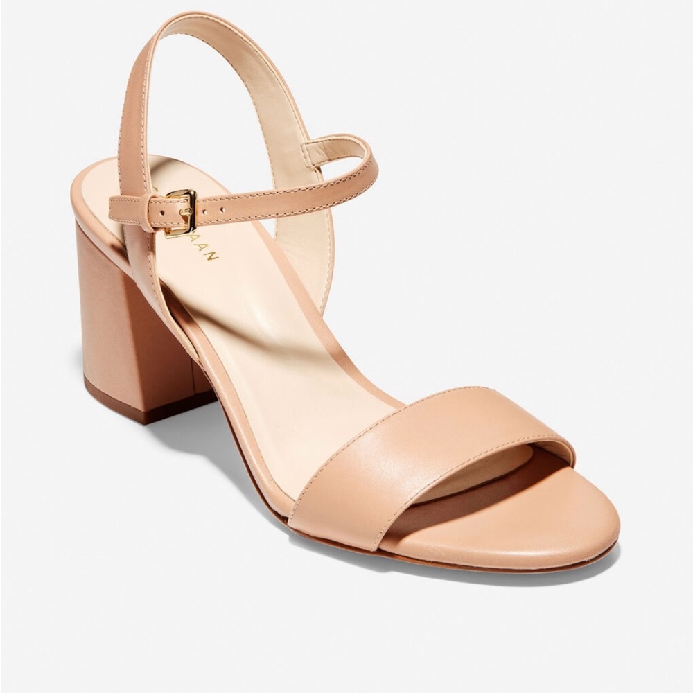 Cole Haan Tan Block Heel Sandals